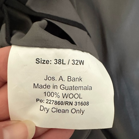 Jos A Bank Tailored Fit Travelers 100% Wool Dark Grey Blazer Sport Jacket 38L - Picture 9 of 10